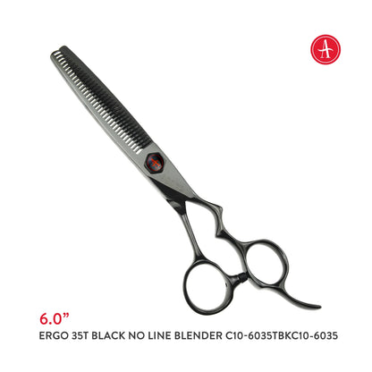 Above Ergo 35T Thinning Black No-Line Blender Shears