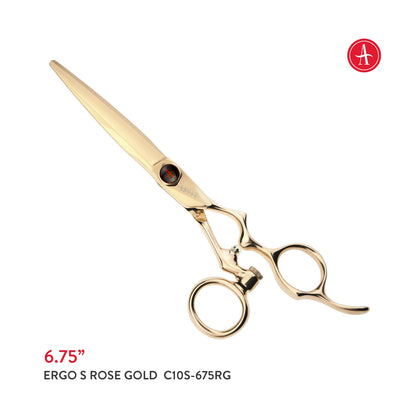 Above ErgoS Rosegold Swivel Hair Cutting Shears