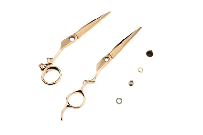 Above ErgoS Rosegold Swivel Hair Cutting Shears